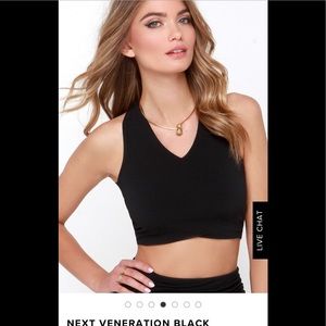 NWOT - LuLu’s Black Strappy Crop top